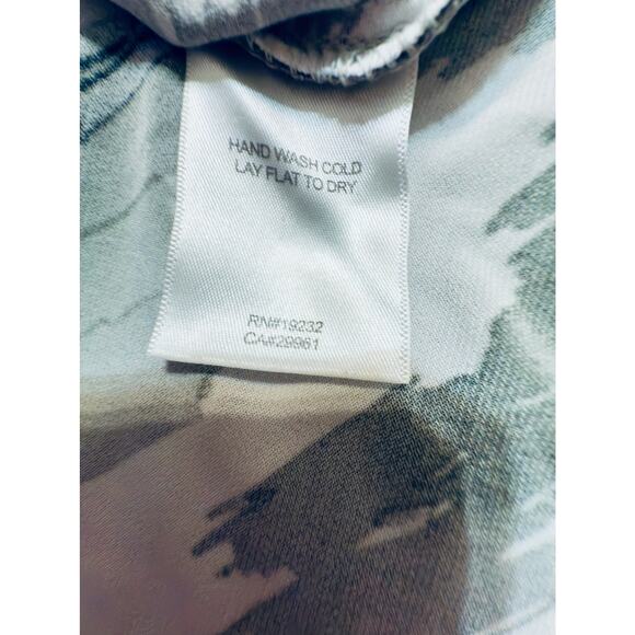 Alfred Dunner XL Embellished V-Neck 3/4 Sleeve Stretch Top Gray Abstract Print - Picture 4 of 6